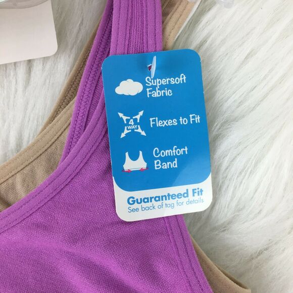 Hanes Everyday Comfort +1 Free Purple Beige White Pullover Training Bras Small - Picture 5 of 8